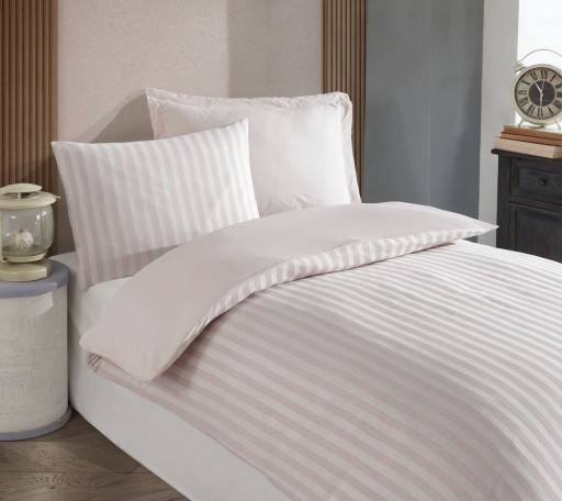 Lenjerie de pat pentru o persoana 2 piese, L&#039;essentiel Maison, Road Potlu, Bumbac;Poliester, Bej