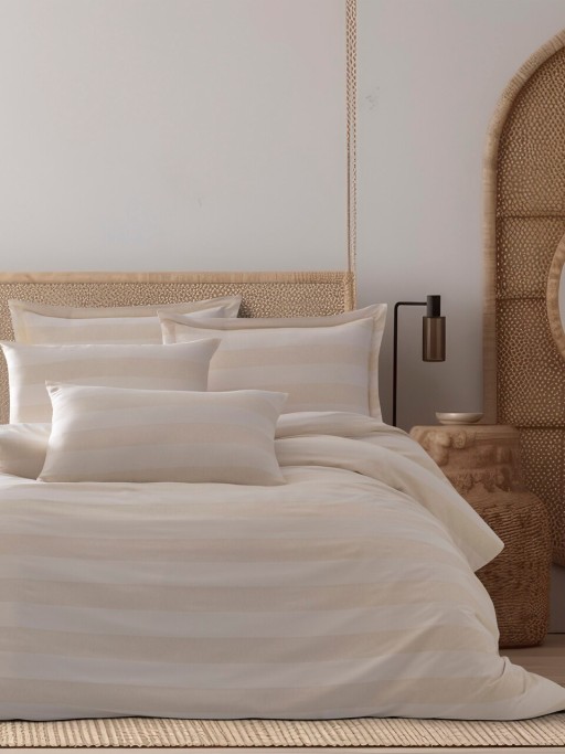 Lenjerie de pat dubla 3 piese, Max Yollu Saten - Beige, EnLora Home, Bumbac;Poliester