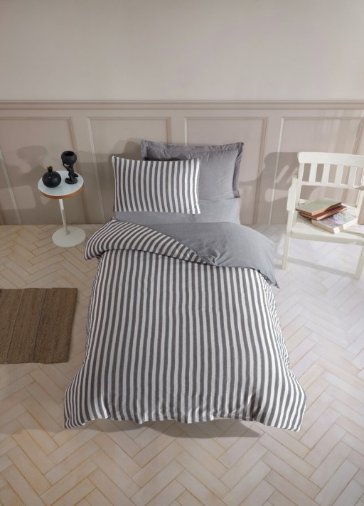 Lenjerie de pat pentru o persoana, Road Potlu - Black, EnLora Home, Bumbac;Poliester