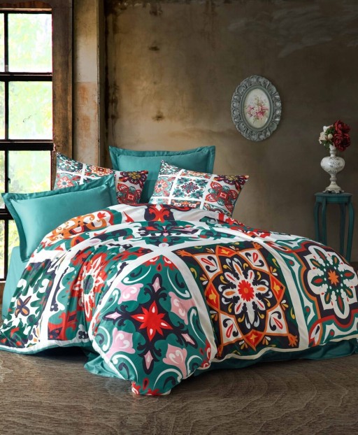 Lenjerie de pat dubla 3 piese, 477, Pearl Home, Poliester Satinat