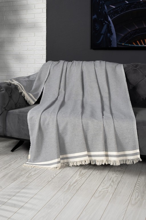 Cuvertura de pat, Alinda - Grey (170 x 300), DC Home, Bumbac