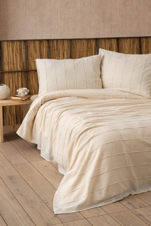 Set cuvertura pique dubla, Sedef - Natural, DC Home, Bumbac