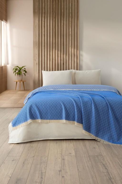 Cuvertura matlasata dubla, Diamonds - Blue, DC Home, Bumbac