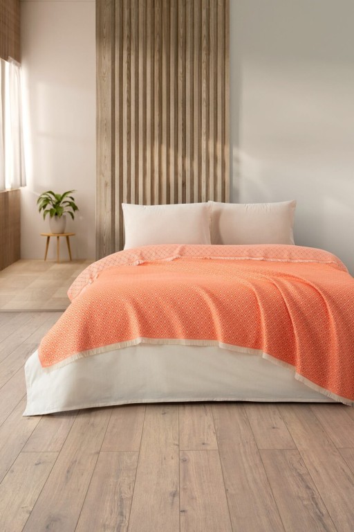 Cuvertura matlasata dubla, Diamonds - Orange, DC Home, Bumbac