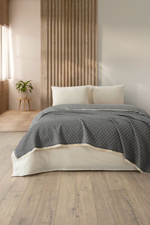 Cuvertura matlasata dubla, Diamonds - Black, DC Home, Bumbac