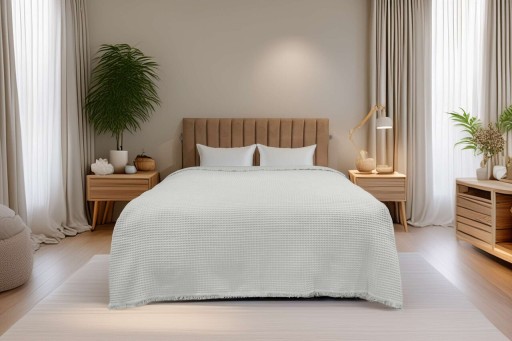 Cuvertura pique Single, Waffle - Mint, ICF Bedroom, Bumbac