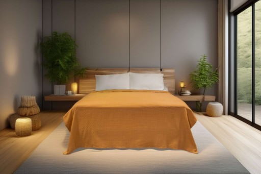 Cuvertura matlasata dubla, Hasır - Caramel, ICF Bedroom, Bumbac