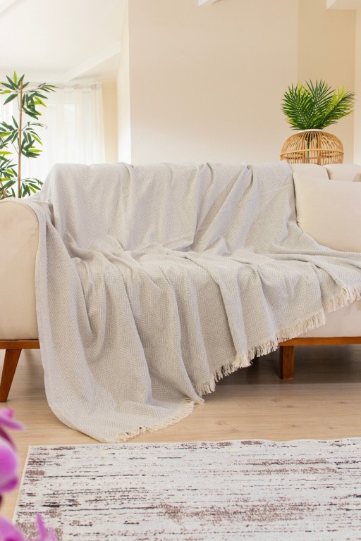 Cuvertura de pat, Woven Cozy - Grey, Tabu Home, 80% bumbac / 20% poliester