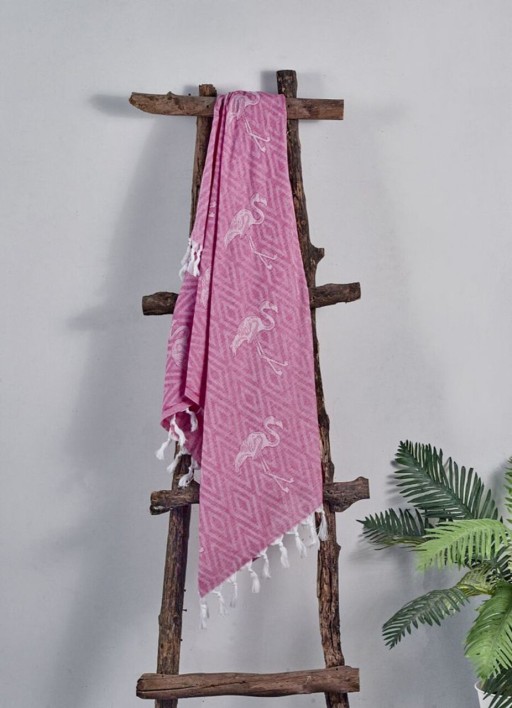 Prosop de plaja, DC Home, Flamingo, Bumbac, Fucsia