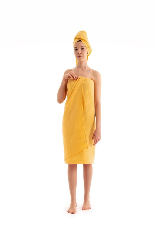 Set prosoape, DC Home, Muslin, Bumbac, Galben