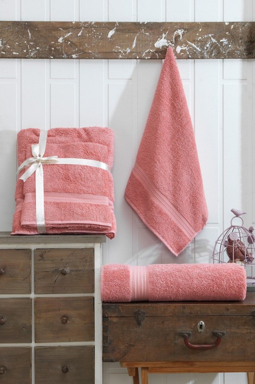 Set prosoape, Eponj Home, DS, Bumbac, Roz somon