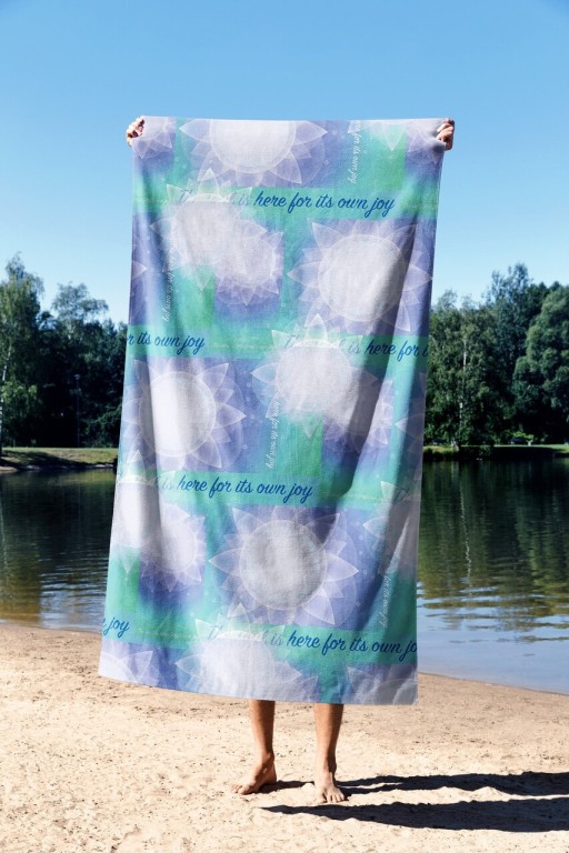 Prosop de plaja, Astacura, Yoga Nature 70, 70x130 cm, 70% poliester/30% poliamida, Multicolor