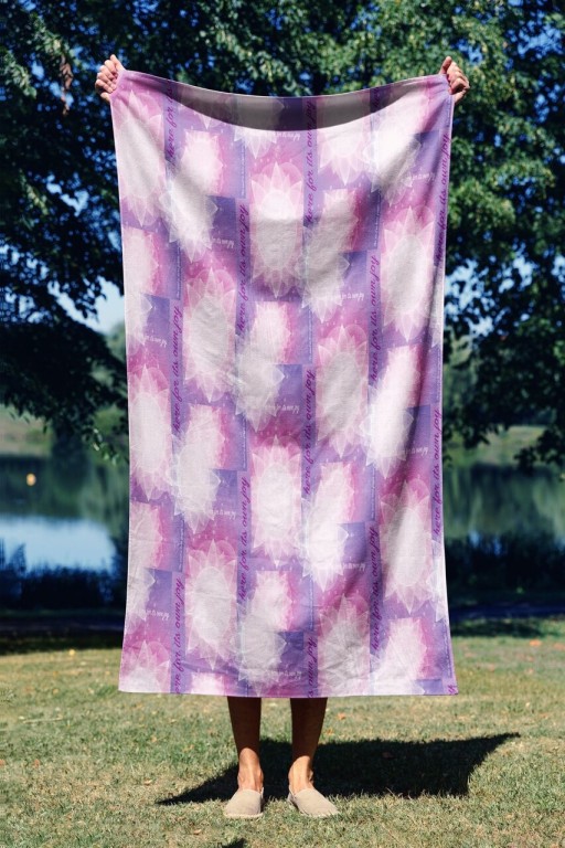 Prosop de plaja, Astacura, Yoga Sunrise 70, 70x130 cm, 70% poliester/30% poliamida, Multicolor
