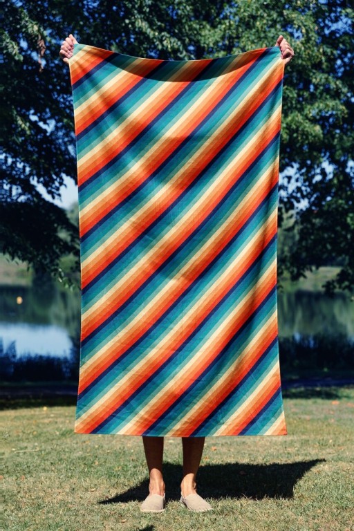 Prosop de plaja, Astacura, Rainbow Lines 90, 90x150 cm, 70% poliester/30% poliamida, Multicolor