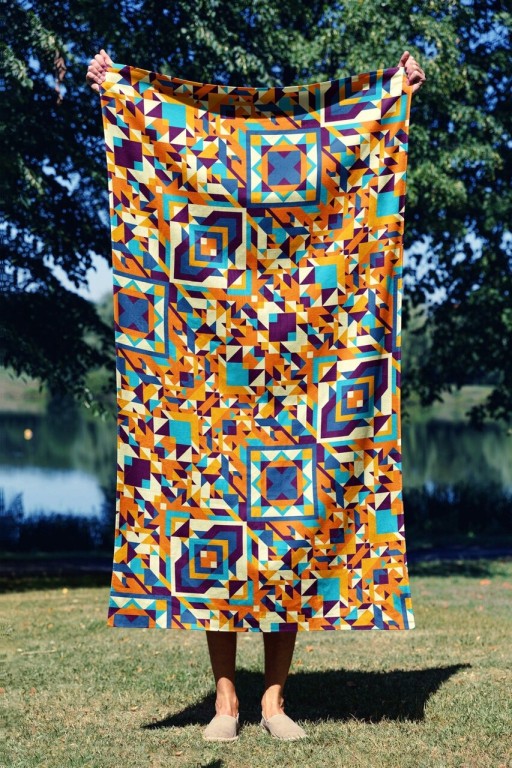 Prosop de plaja, Astacura, Rug 90, 90x150 cm, 70% poliester/30% poliamida, Multicolor