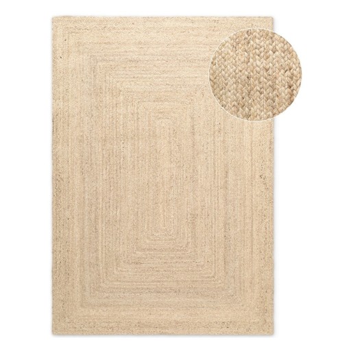 Covor culoare naturală deschisă reversibil, țesut manual din iută 80x150 cm Sharmila Natural White – Hanse Home