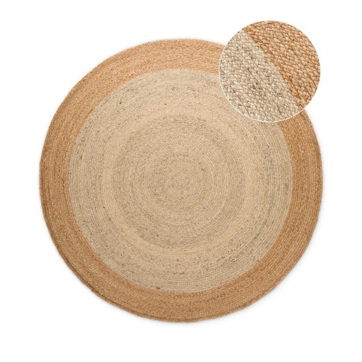 Covor fildeș reversibil, țesut manual rotund din iută ø 120 cm Jutta Ivory – Hanse Home