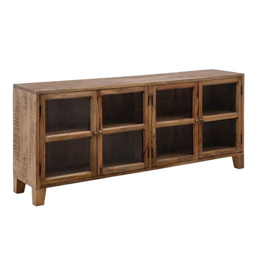Vitrină în culoare naturală din lemn de mango 160x71 cm – Ixia