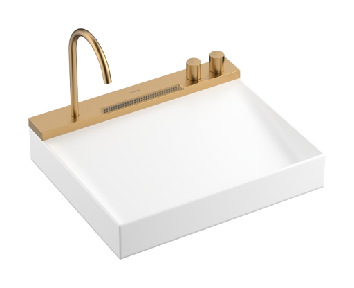 Lavoar cu baterie termostatata incorporata Hansgrohe Avalegra AquaUnit 58x47.5x10cm  bronz periat