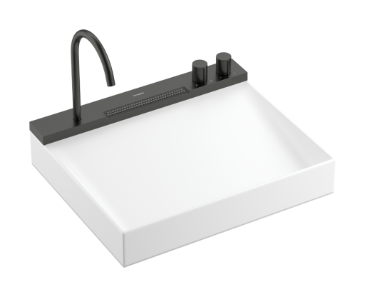 Lavoar cu baterie termostatata incorporata Hansgrohe Avalegra AquaUnit 58x47.5x10cm  negru periat