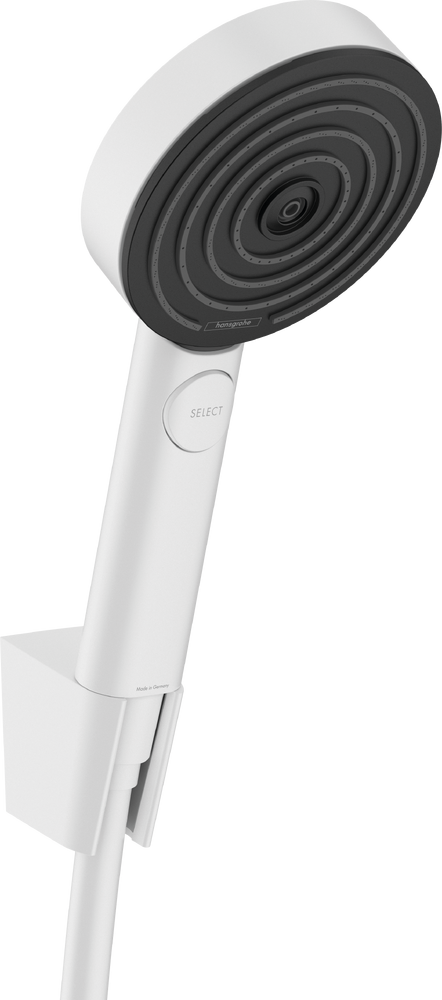 Set de dus Hansgrohe Pulsify Select S 105 3jet Relaxation EcoSmart cu agatatoare si furtun de dus 160cm  alb mat