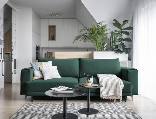 Canapea extensibila 4 locuri ELTAP, SO-DAL-38VE, Dalia, 248x84x95 cm, lemn/poliester, verde