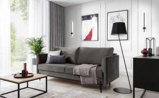 Canapea extensibila 4 locuri ELTAP, SO-REV-04LO, Revi, 215x98x92 cm, lemn/poliester, gri