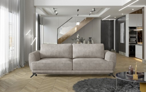 Canapea extensibila 3 locuri ELTAP, Meg01, Megis, 242x95x90 cm, lemn/poliester, bej