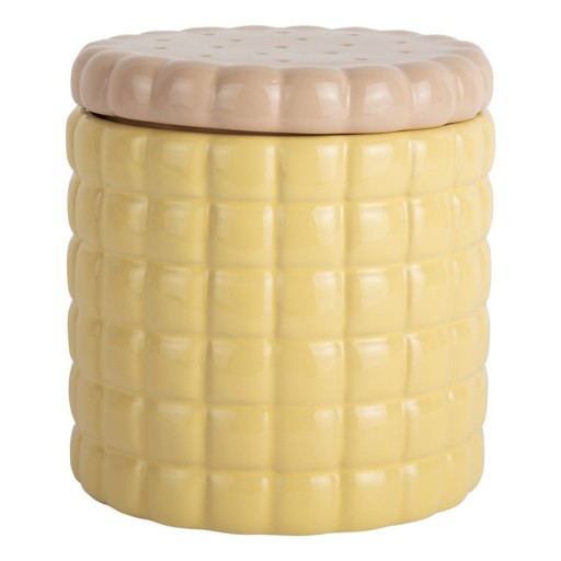 Cutie de depozitare galben-deschis din ceramică decorativă ø 14x15 cm Biscuit Box – PT LIVING