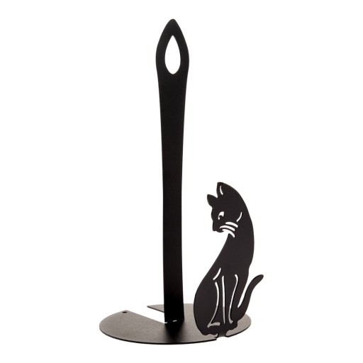 Suport vertical pentru prosoape de bucătărie din hârtie negru din metal ø 13 cm – Dakls
