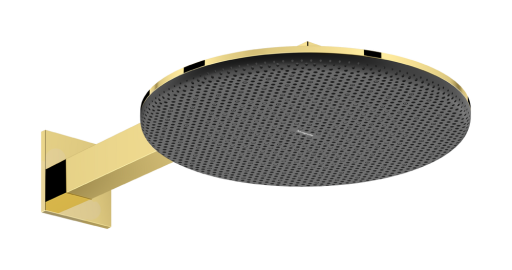 Palarie de dus Hansgrohe Raindance Alive Select S 300 2jet EcoSmart cu brat de dus de perete 39cm  gold optic
