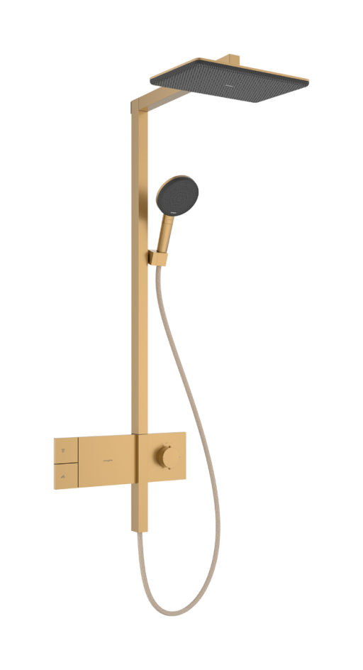 Coloana de dus Hansgrohe Raindance Alive Q 210x340 1jet EcoSmart cu baterie termostatata ShowerSelect Comfort  bronz periat