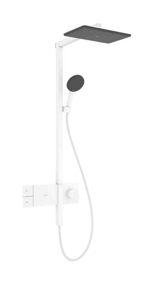 Coloana de dus Hansgrohe Raindance Alive Q 210x340 1jet EcoSmart cu baterie termostatata ShowerSelect Comfort  alb mat