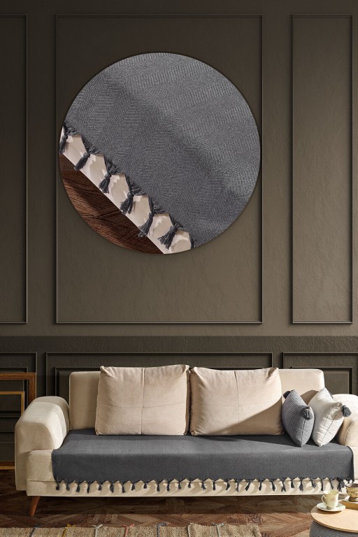 Cuvertura de pat, Asya - Anthracite, Viaden, 70% bumbac/30% poliester