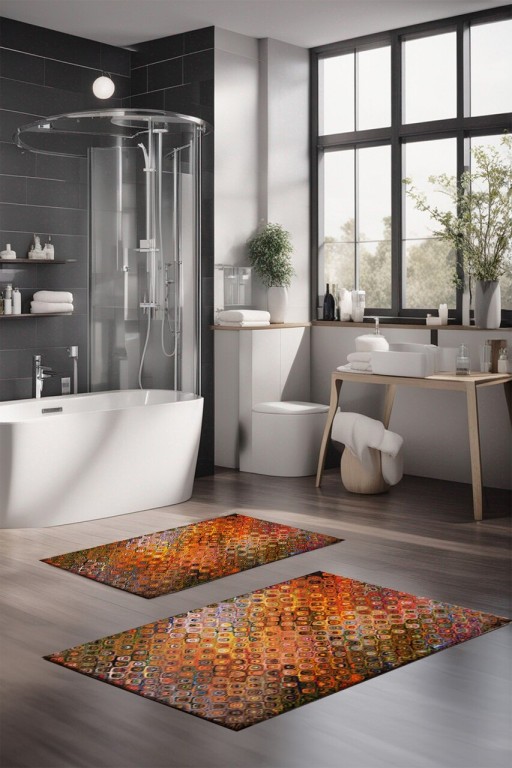 Set covorase de baie, Cartwright, CT-5010, Poliester, Multicolor