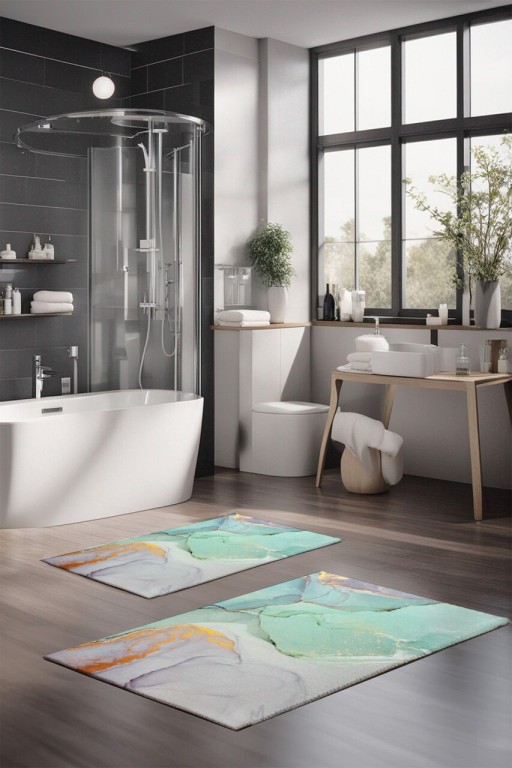 Set covorase de baie, Cartwright, CT-5027, Poliester, Multicolor
