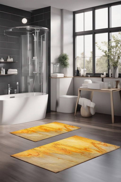 Set covorase de baie, Cartwright, CT-5037, Poliester, Multicolor