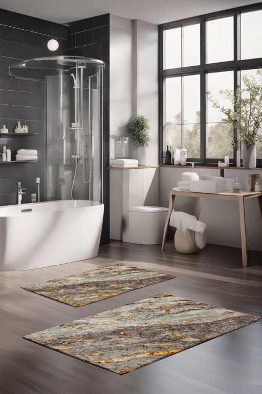 Set covorase de baie, Cartwright, CT-5056, Poliester, Multicolor