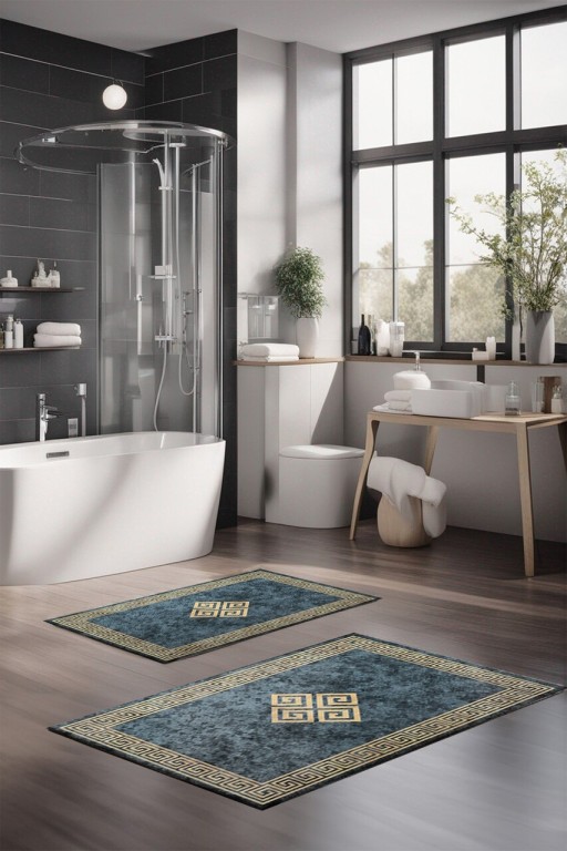 Set covorase de baie, Cartwright, CT-5069, Poliester, Multicolor