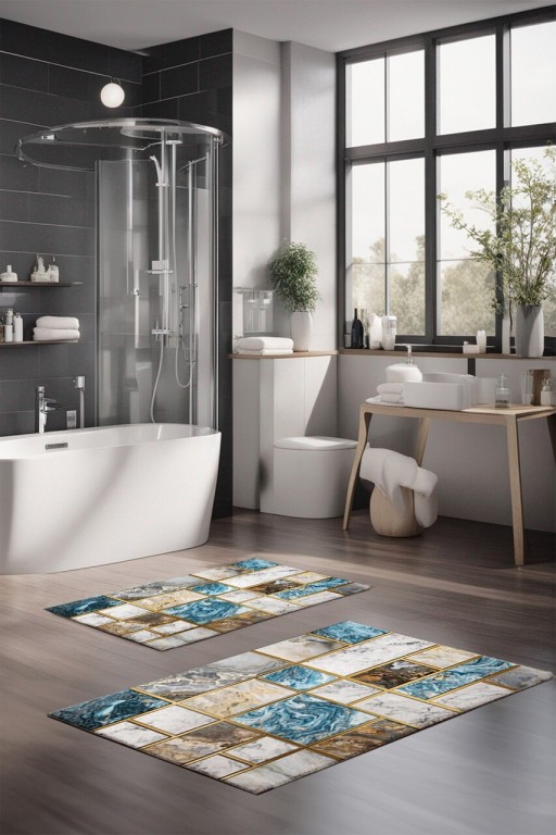 Set covorase de baie, Cartwright, CT-5096, Poliester, Multicolor