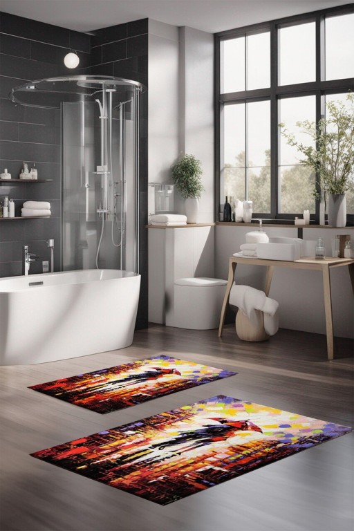 Set covorase de baie, Cartwright, CT-5116, Poliester, Multicolor