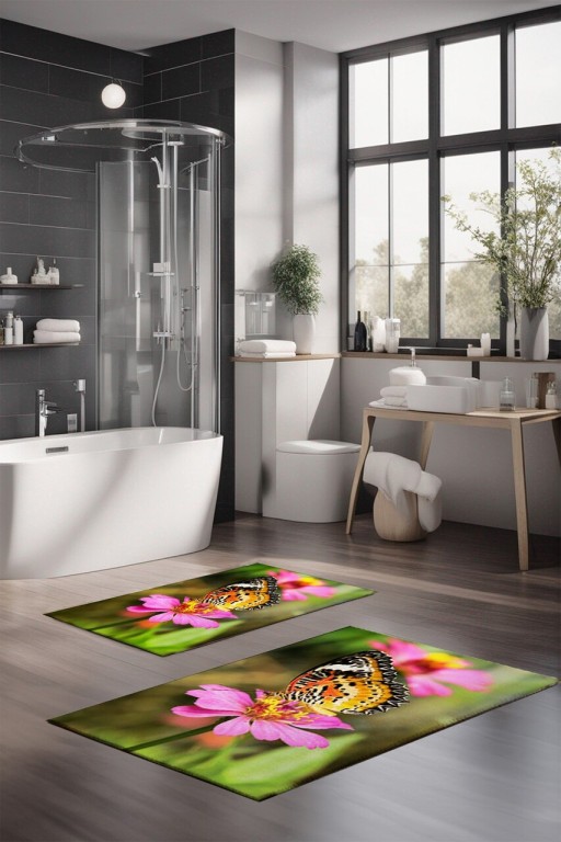 Set covorase de baie, Cartwright, CT-5117, Poliester, Multicolor