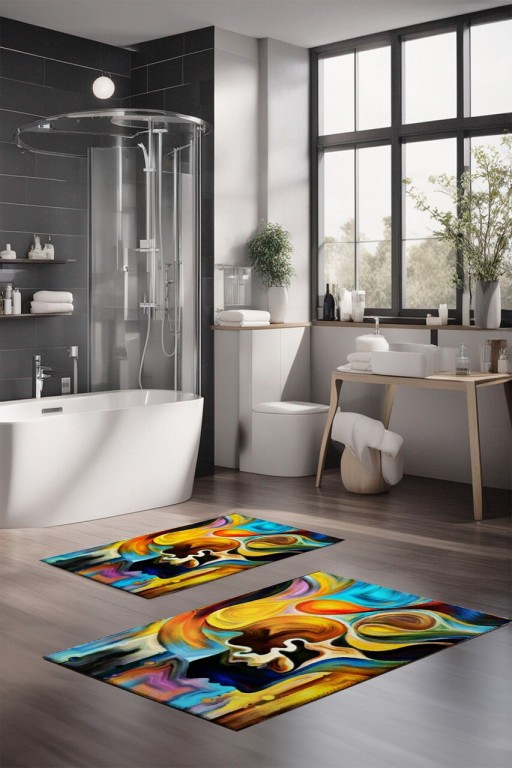 Set covorase de baie, Cartwright, CT-5140, Poliester, Multicolor