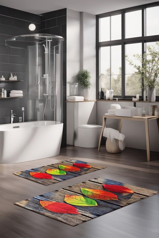 Set covorase de baie, Cartwright, CT-5152, Poliester, Multicolor