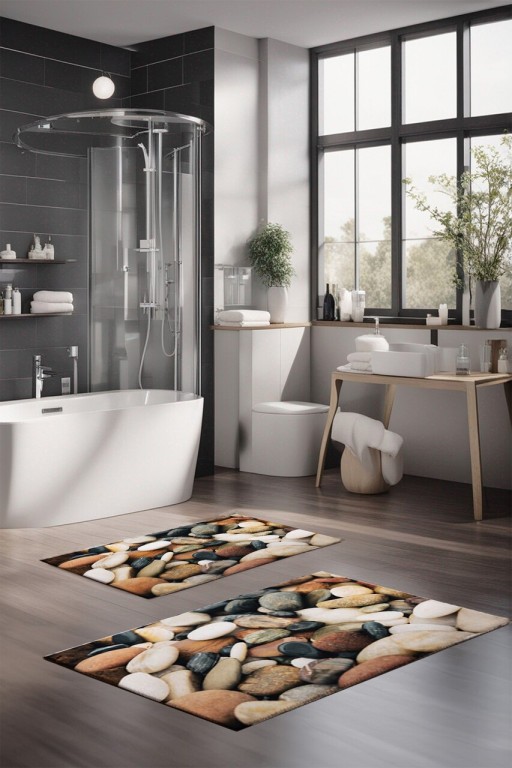 Set covorase de baie, Cartwright, CT-5183, Poliester, Multicolor