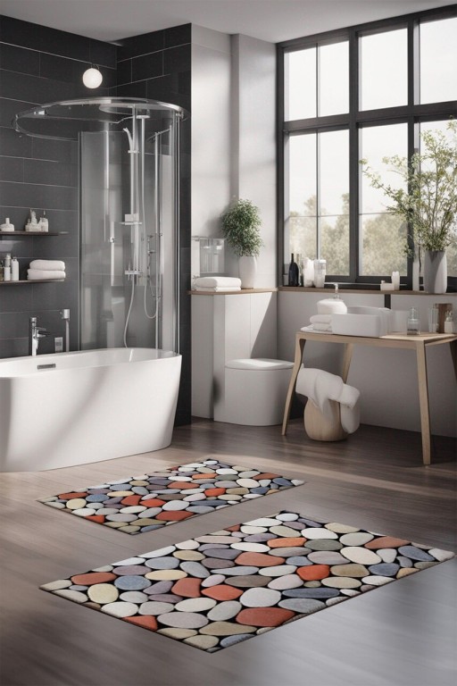 Set covorase de baie, Cartwright, CT-5199, Poliester, Multicolor