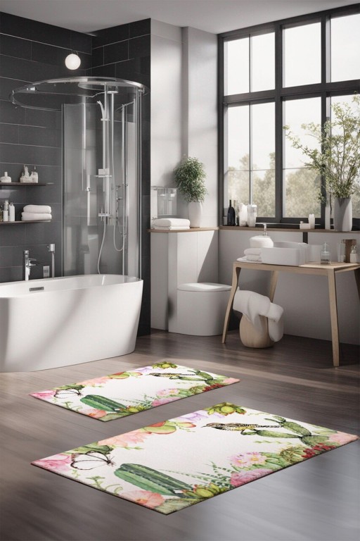 Set covorase de baie, Cartwright, CT-5208, Poliester, Multicolor