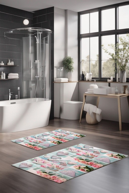 Set covorase de baie, Cartwright, CT-5259, Poliester, Multicolor