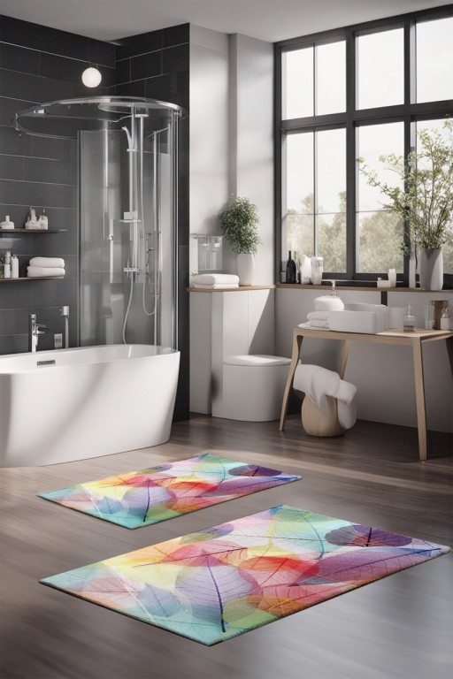 Set covorase de baie, Cartwright, CT-5260, Poliester, Multicolor