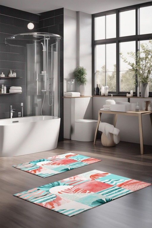 Set covorase de baie, Cartwright, CT-5276, Poliester, Multicolor